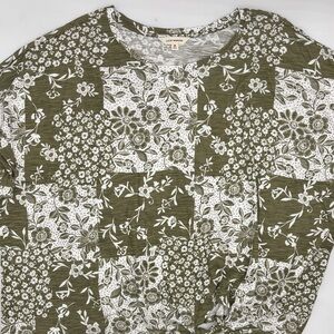 Lucky Brand Short Sleeve Side Tie T-Shirt in Olive Multi